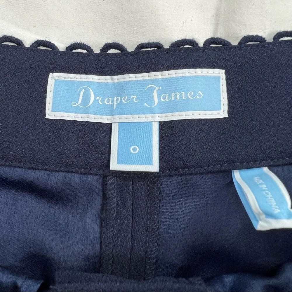 Draper James Scallop Crop Pants in Navy Size 0 - Picture 6 of 8